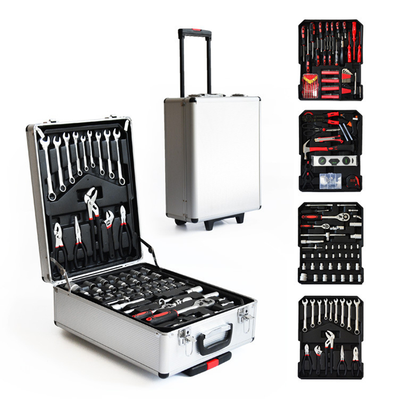 Socket Set - ชุดเครื่องมือช่างซ่อมรถยนต์ 186 ชิ้น พร้อมกล่องอลูมิเนียมแบบมีล้อเลื่อน