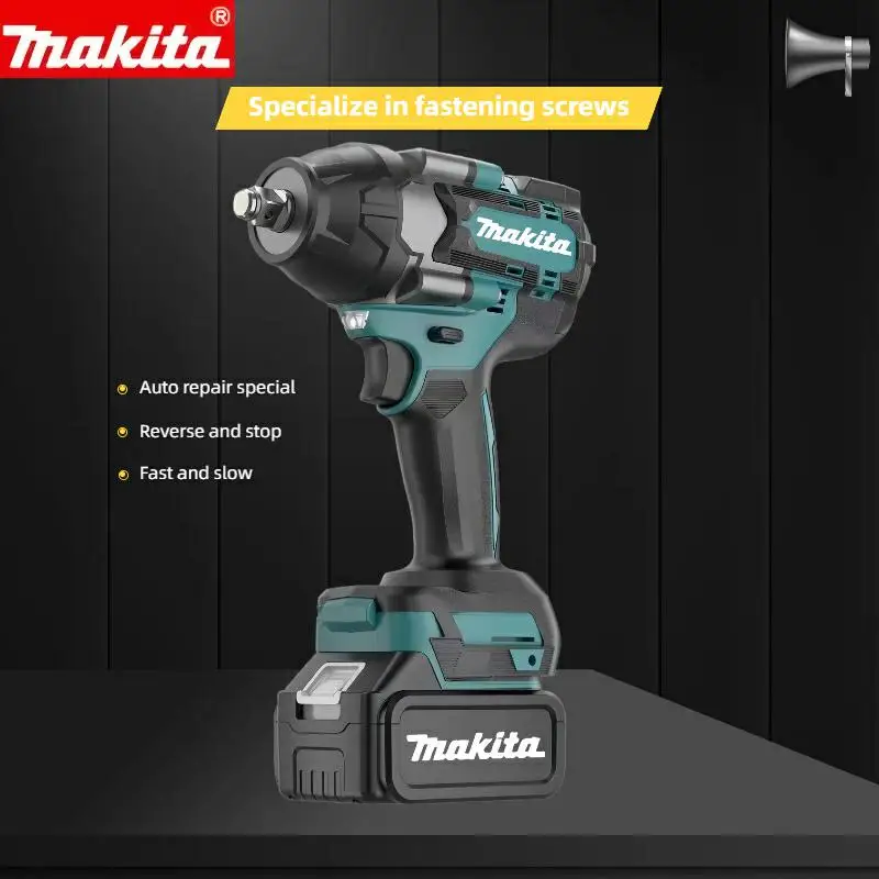 Torque Wrench - ประแจกระแทกไร้สาย Makita DTW700 แบบไร้แปรงถ่าน 18V, ประแจลิเธียมแรงบิดสูงสำหรับขันน็อต