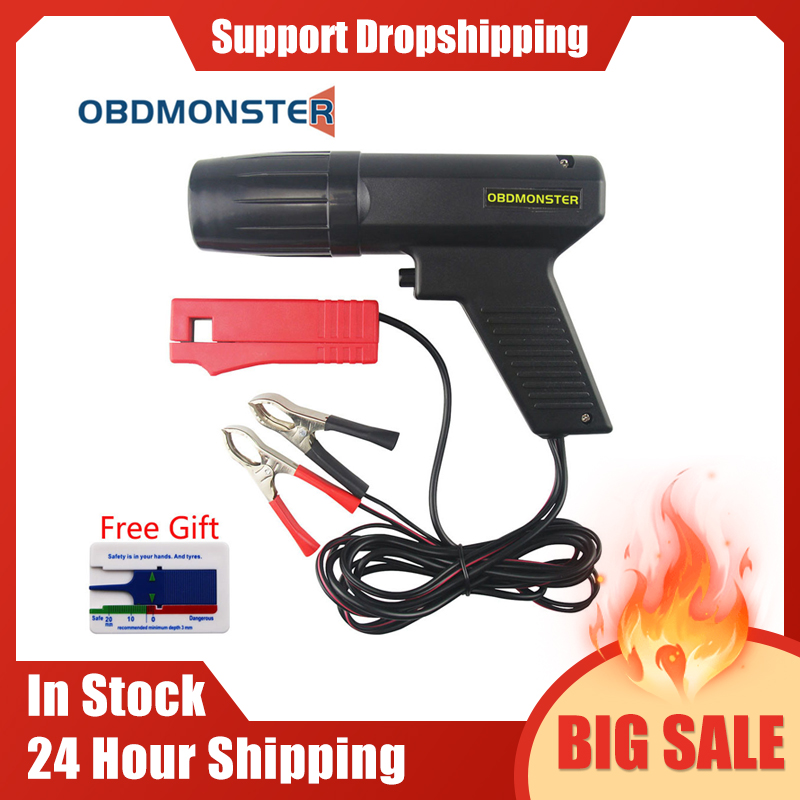 Timing Light Gun - ปืนจับเวลาจุดระเบิดแบบเหนี่ยวนำ mobil mesin น้ำมันไฟสัญญาณสำหรับรถยนต์เครื่องมือวินิจฉัยรถยนต์แบบมืออาชีพ12V ใหม่