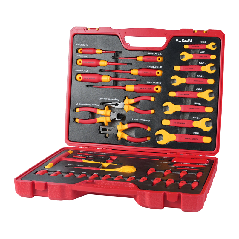 Socket Set - ชุดเครื่องมือซ่อมรถยนต์ไฟฟ้าแบบมืออาชีพ 41 ชิ้น ประแจหุ้มฉนวน 1000V ไขควง