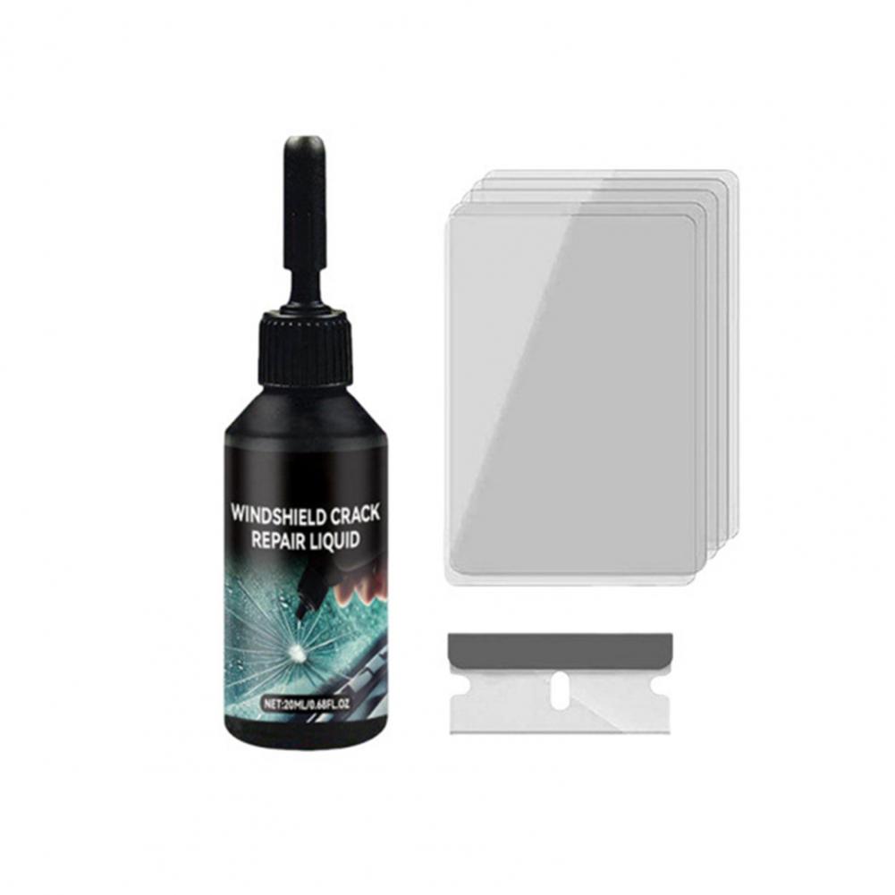 Car Repair Tools - ชุดซ่อมกระจกรถยนต์สำหรับรอยแตก รอยร้าว น้ำยาซ่อมกระจก UV ยึดติดถาวร ป้องกันการกระจายตัวเพิ่มเติม
