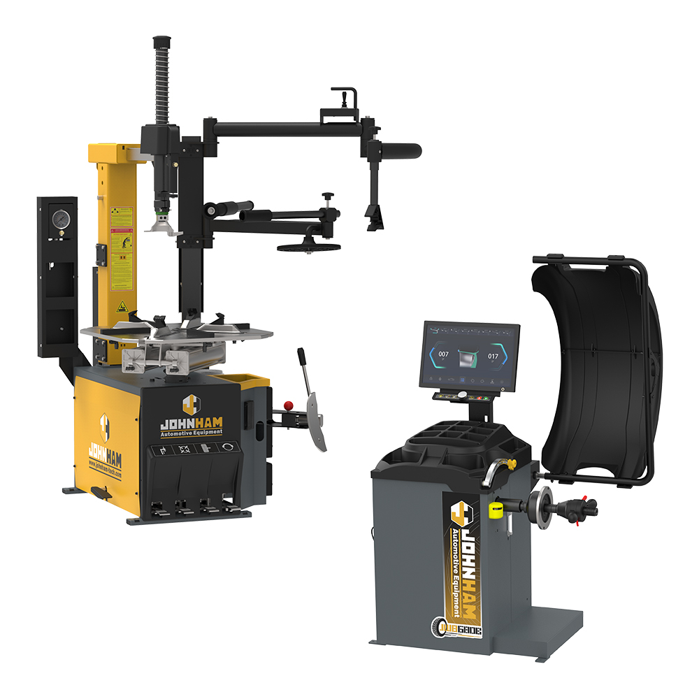 Car Lift - เครื่องถอดยางแบบยกอัตโนมัติ Johnham และเครื่องถ่วงล้อรถยนต์อัตโนมัติ พร้อมจอ LCD รุ่น