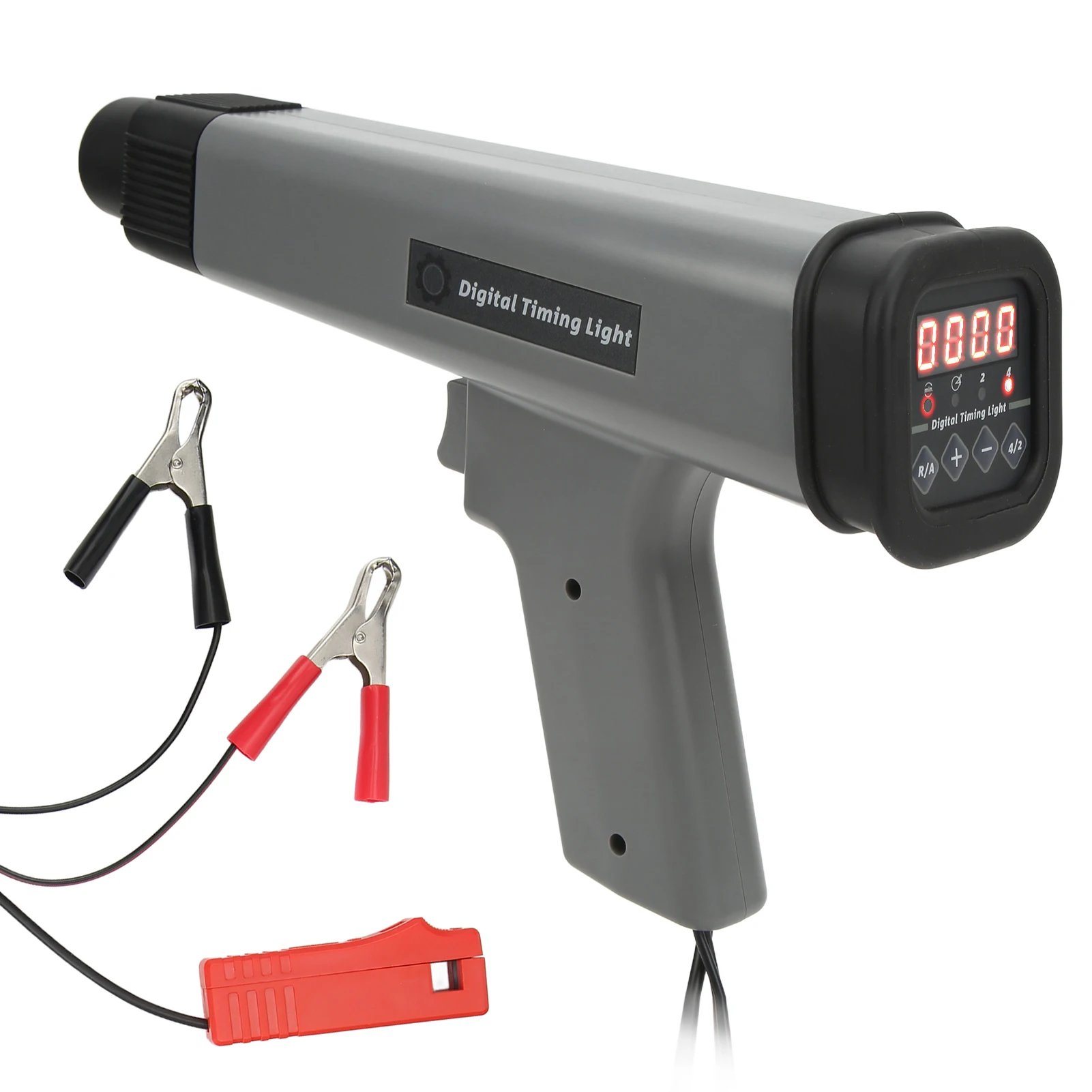Timing Light Gun - ไฟส่องจับเวลาเครื่องยนต์แบบดิจิทัล ไฟส่องจับเวลาแบบอินดักทีฟ ไฟส่องจับเวลาจุดระเบิด 12V สำหรับรถยนต์ รถจักรยานยนต์