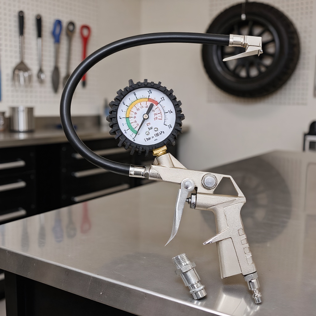 Spring Compressor Tool - เกจวัดแรงดันลมยางแบบปืน เครื่องมือเติมลมสำหรับรถยนต์ รถจักรยานยนต์ SUV สำหรับซ่อมยางด้วยเครื่องอัดอากาศ