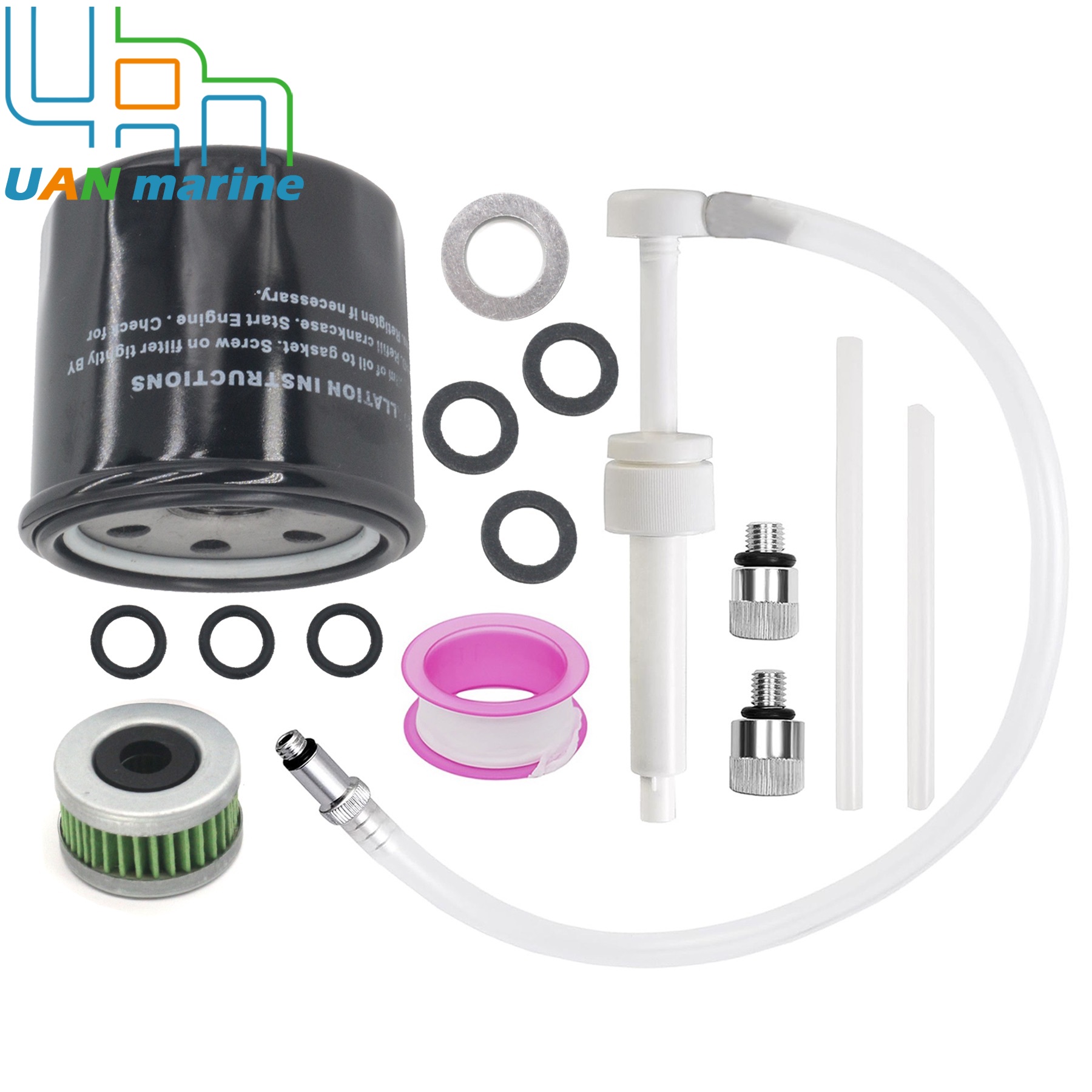 Oil Filter - กรองน้ำมันและกรองน้ำมันเชื้อเพลิงพร้อมชุดเปลี่ยนปะเก็นเหมาะสำหรับเครื่องยนต์นอกเรือฮอนด้า BF40 BF50 BF60 15400-PM3-405 16911-ZZ5-003