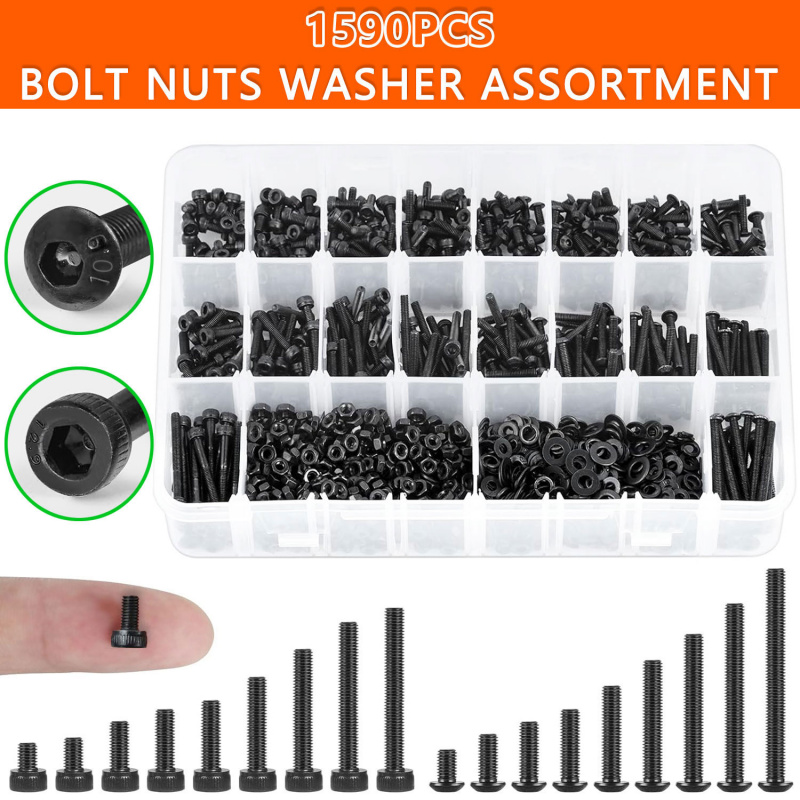 1590 ชิ้น M3 สกรู Assortment K - Socket Set บทวิจารณ์และราคา