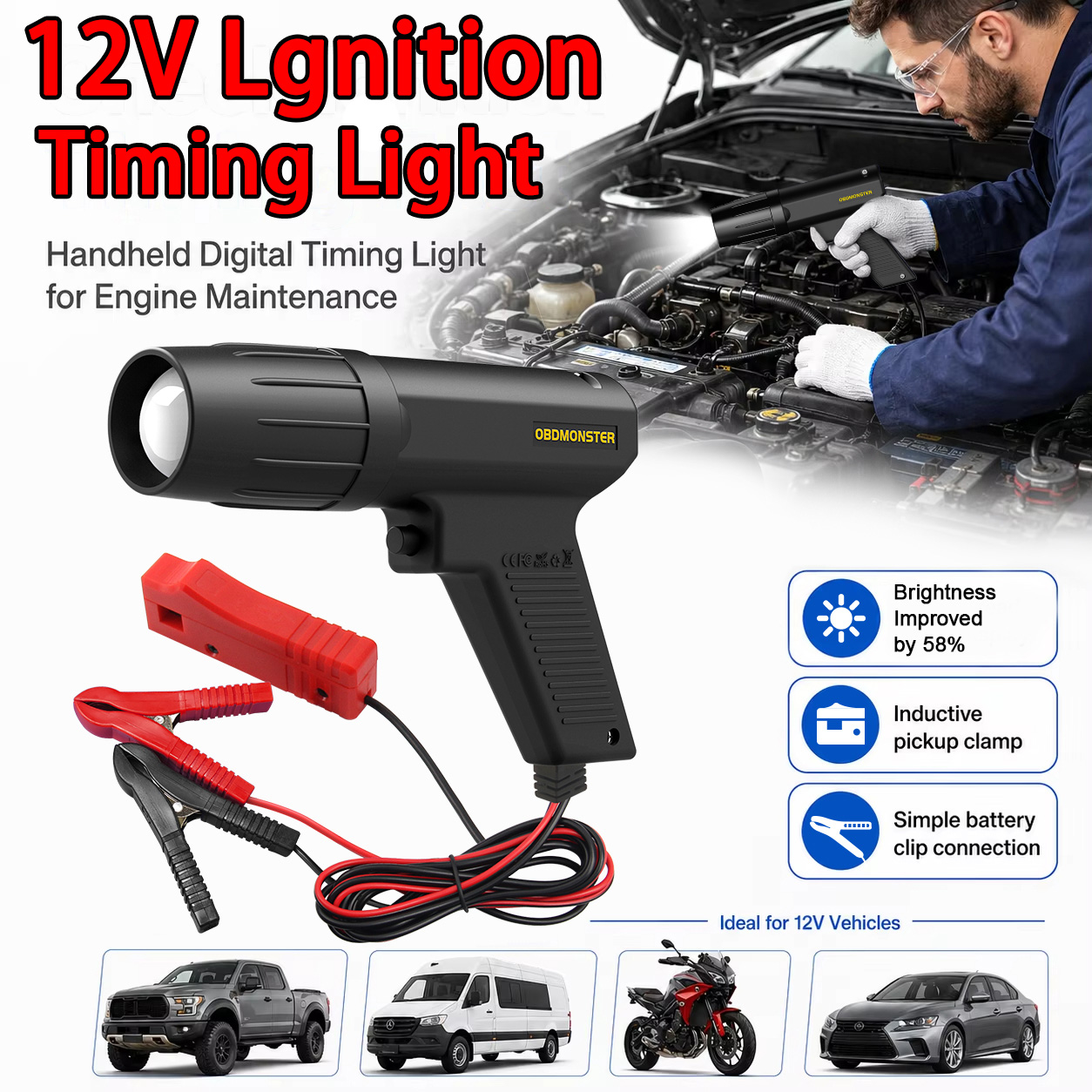 ไฟจับเวลาจุดระเบิดแบบเหนี่ยวนำ - Timing Light Gun บทวิจารณ์และราคา